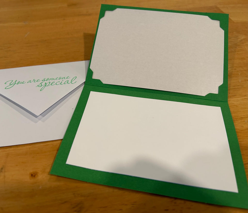 Handcrafted Birthday Card: Green Layered Cardstock with Glitter Accents