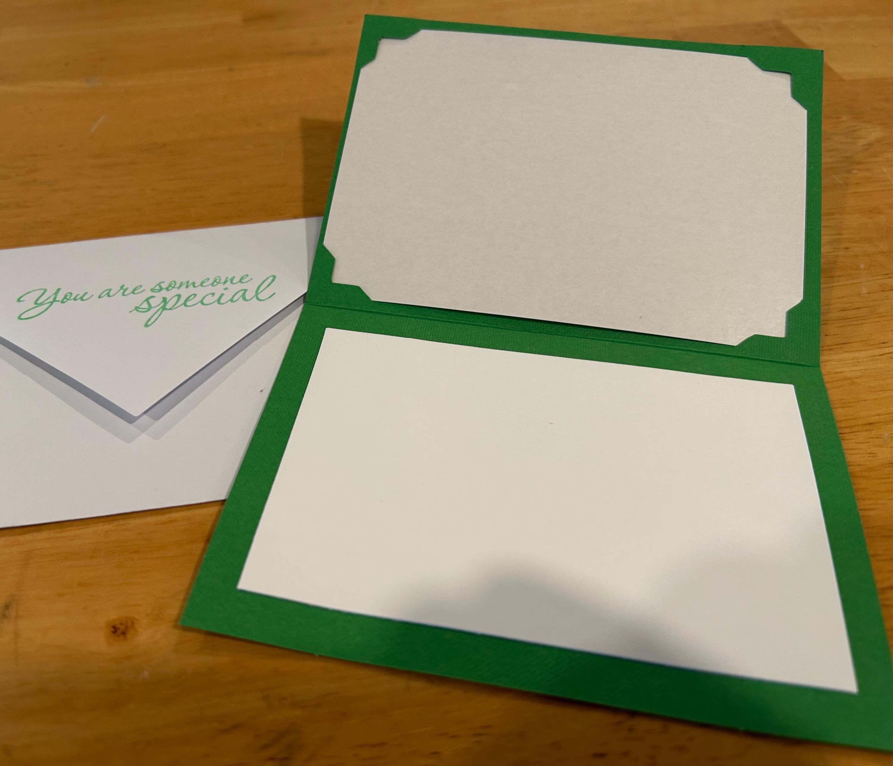 Handcrafted Birthday Card: Green Layered Cardstock with Glitter Accents
