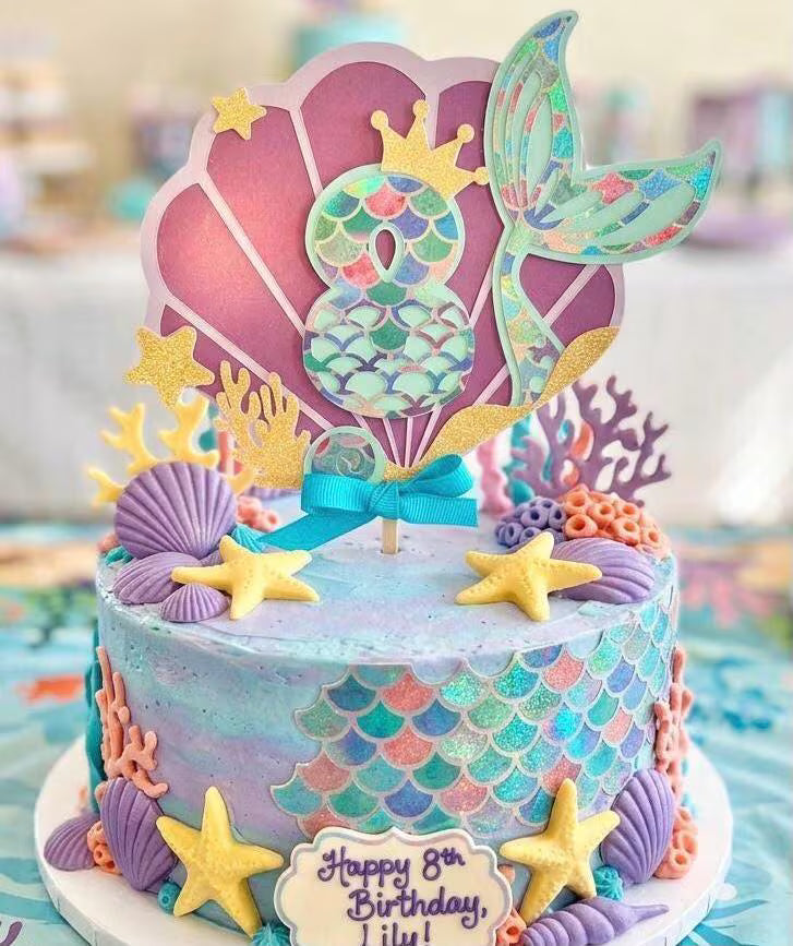 Mermaid Tail Age Cake Topper