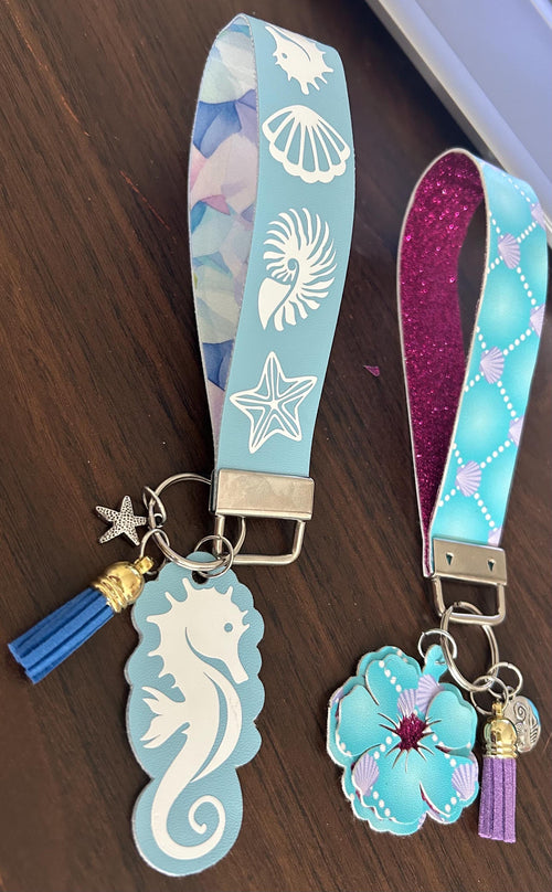 Beach Vibe Faux Leather Key Ring