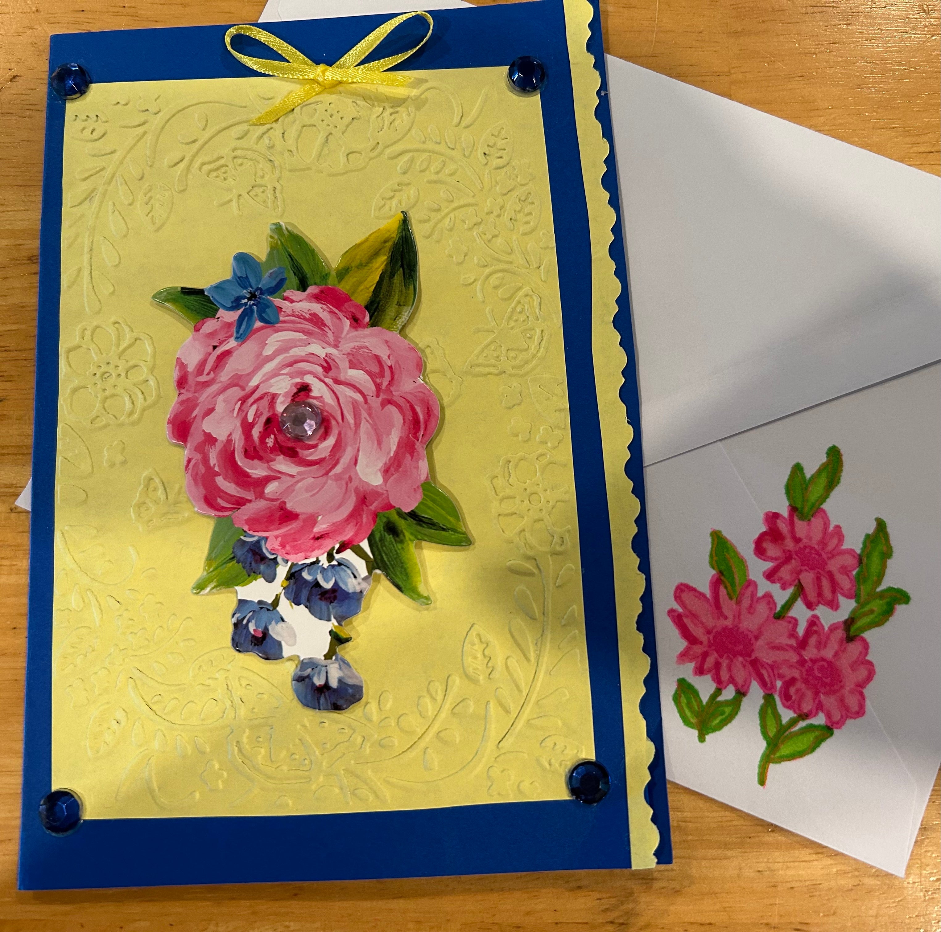 Floral designed handmade 5 x 7 Greeting Card for any Occasion