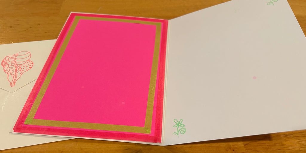 Happy Birthday Handmade Card with Pink Balloons